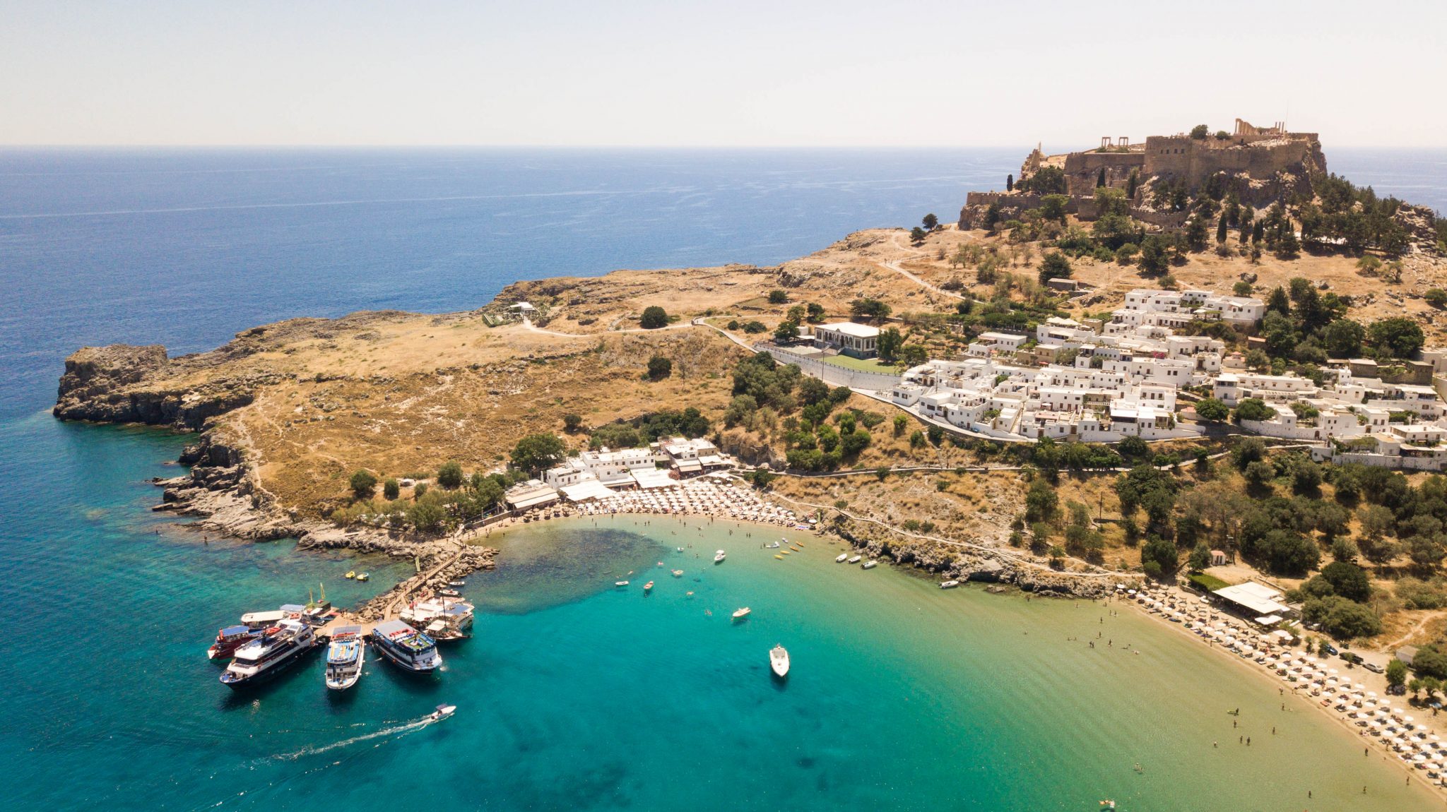 Lindos Main Beach Rhodes Guide Manos Going